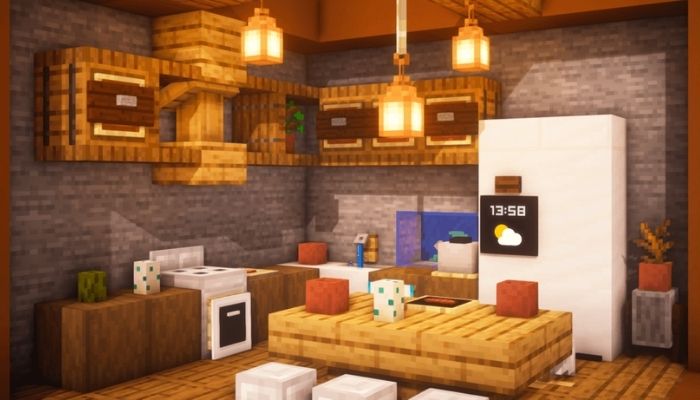 Ideas To Make Kitchen Furniture In, How To Make A Kitchen Island In Minecraft